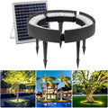 Solar Garden Lights Low Voltage Landscape Tree Ring Lights Landscape Spotlights for Palm Tree Planters Lawn(Gold LightPack of 5)