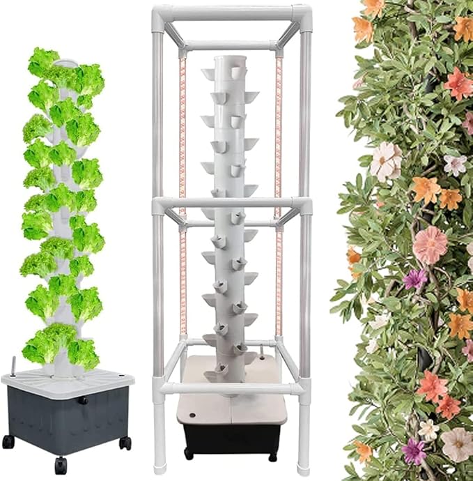 Hydroponic Systems - Aeroponic Tower Garden with LED Grow Lights - Hydroponics Growing System for Indoor Gardening - Grow Herbs Fruits &amp Vegetables220V