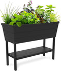 Keter Urban Bloomer 12.7‑Gallon Raised Garden Bed – Elevated Outdoor Planter Box with Self‑Watering Reservoir Water Gauge &amp Drainage System Perfect for Herbs &amp Vegetables Dark Grey