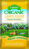 Espoma Organic Lawn Food Summer Revitalizer 8-0-0 Natural &amp Organic Fertilizer for All Lawns Provides Iron &amp Long Lasting Organic Nitrogen for a Greener Lawn. 30 lb. Bag Covers up to 5000 Sq