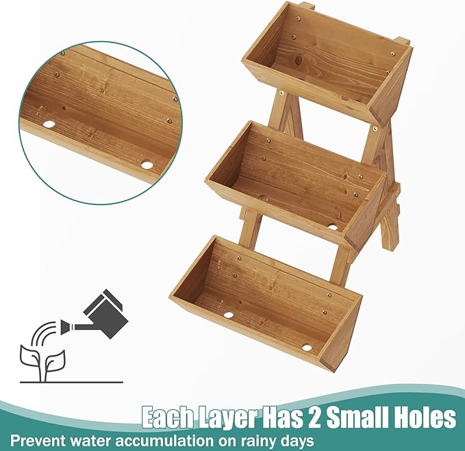 Small Raised Garden Bed 3 Tier Vertical Garden Planter for Indoor &amp Outdoor Raised Planter Box with Legs