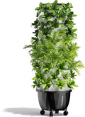 Hydroponics Tower 48/64/80/96 Pots Garden Hydroponic Growing Hydroponics Tower Aeroponics Growing Kit with Hydrating Pump Adapter Net Pots