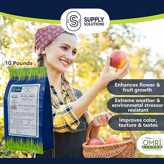 Supply Solutions Sulfate of Potash 0-0-50 - Organic Potash Fertilizer - Suitable for Fertigation Drip Systems Foliar Hydroponics Greenhouse Use - Ideal for Flowers Fruits Gardens (10 Pounds)