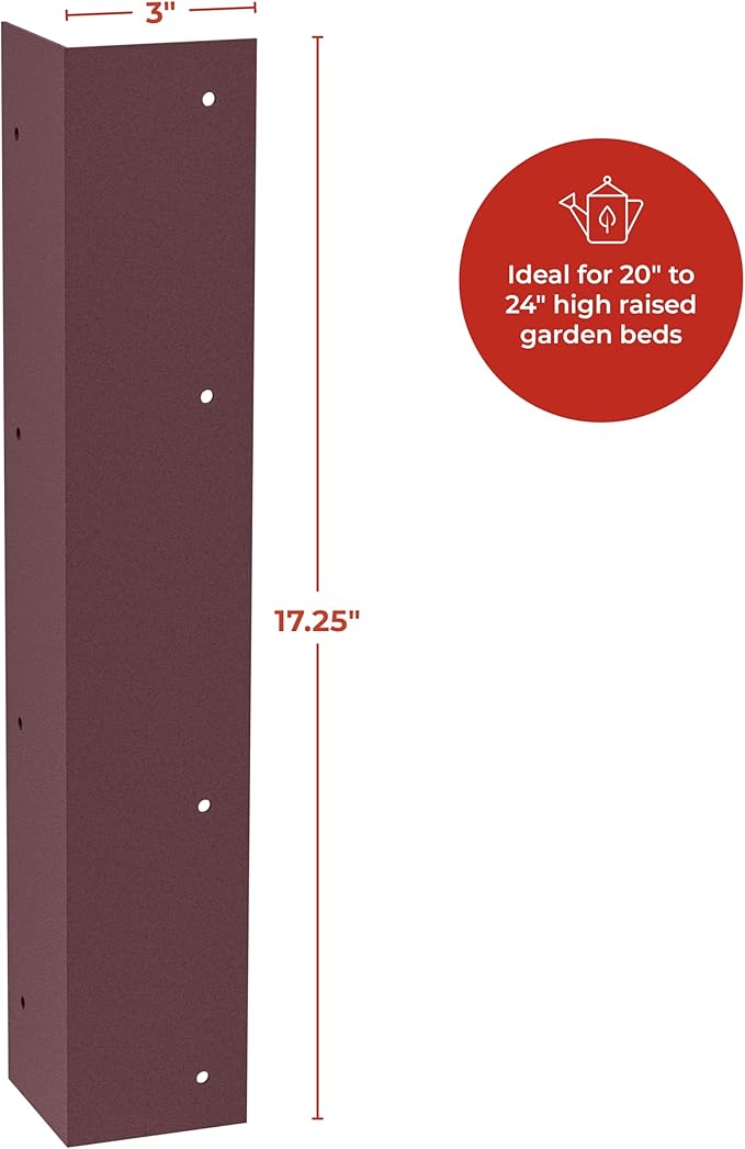 Meranti Raised Garden Bed Corner Brackets – Set of 4 – Compatible with 20-24 Inch Height DIY Flower or Vegetable Garden