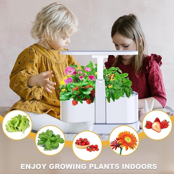Hydroponics Growing System Mist Humidifier 11 Pods Indoor Garden Plant Germination Kit with LED Full Spectrum Grow Light Auto Timer Adjustable Height Smart Hydrophonic Planter