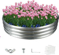 5FT Diameter Galvanized Garden Raised Bed/Plant Box/Fire Pit Ring-0.8mm Thick12 Inch TallCrimped Edge and CornerNo SharpePerfect for Plantings (Silver 60 Dia X 11.5 inches)