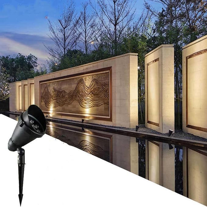 Lawn Projector Round Tree Light Outdoor LED Beam Spotlight Recessed Spotlights for Hotel Indoor Courtyard Garden Park Flag Lighting(Green12W)