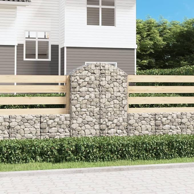 Gabion Basket Silver Galvanized Iron 39.4x19.7x63.0 in Rectangular Outdoor Planter for Garden Sound Dampening Raised Garden Bed