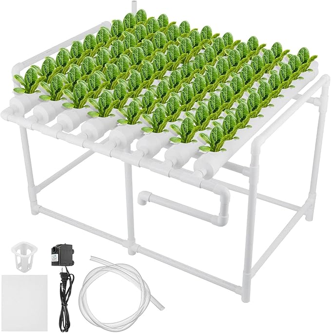 Hydroponic Growing Pipe Kit 36/54/72/90/108 Holes Sites 1 Layers to 4 Layers Planting Sites Grow Box Water Culture System (Color : 2F 6Pipes 54 Sites) (1f 8pipes 72 Sites)
