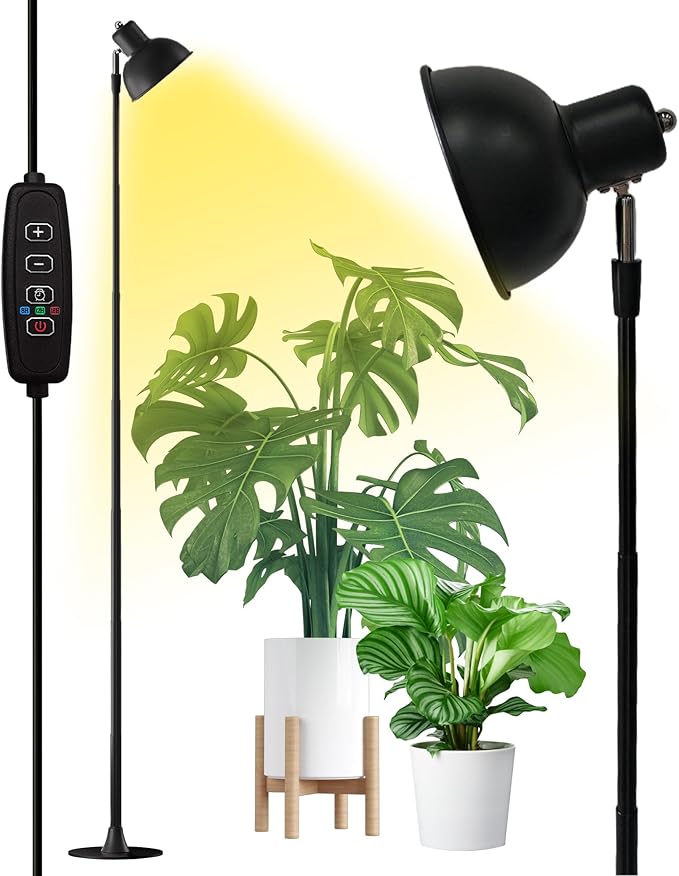 yadoker Plant Grow Light for Indoor Plant Aluminum LED Grow LightElevating Plant LampHeight AdjustableAutomatic Timer with 8/12/18Hours10-Level BrightnessIdeal for Large Plant Grow