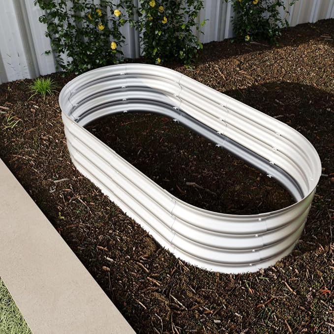 Beaunicorn 2Pcs 4x2x1ft Galvanized Raised Garden Bed Heavy Duty Planter Raised Beds for Outdoor for VegetablesFlowers &ampHerbs Rust-Resistant Metal Garden Bed Easy Assembly
