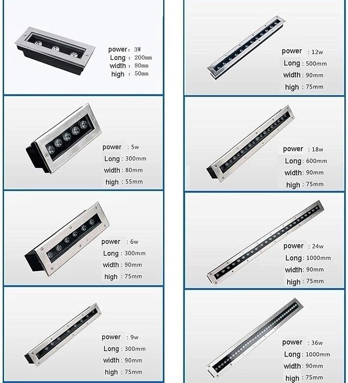 LED Landscape Lights - Outdoor Buried Lights 220V Rectangle LED Embedded Buried Lamp(Green220V(6W))
