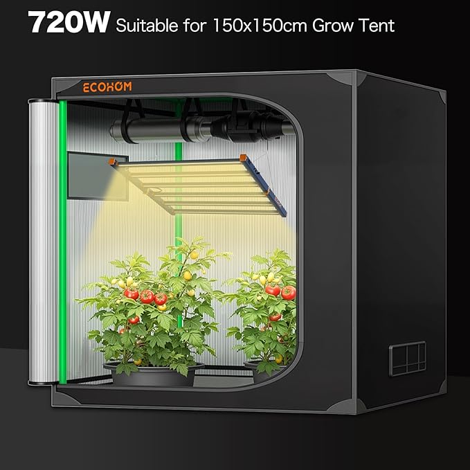 LED Grow Light 720W Grow Lights for Indoor Plants Full Spectrum Growing Light Plant Foldable &amp Hanging Growing Lamps Daisy Chain Dimmable Grow Lamp Commercial for 5x5ft Coverage in Grow Tent