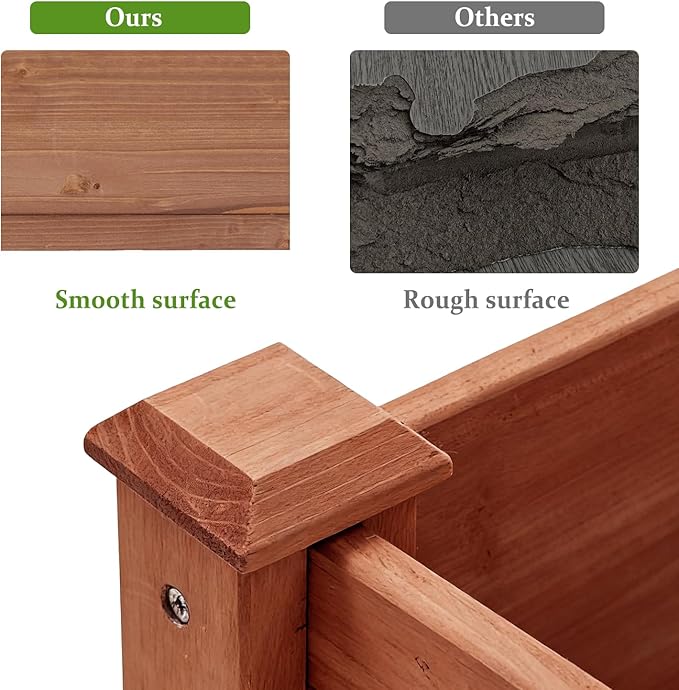 Raised Garden Bed with Legs 48x24x30 in Planter Boxes Outdoor Elevated Wooden Planter Box Standing Growing Bed for Gardening Backyard Patio and Balcony (Coffee 48x24x30)