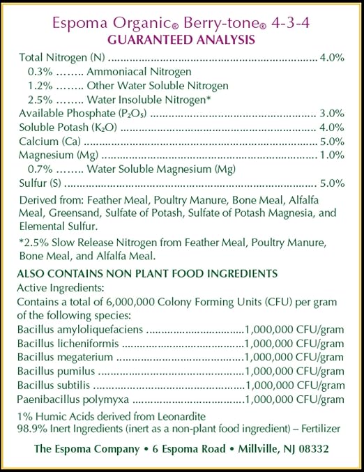 Berry Tone Plant Food 4-3-4 4-Lbs.