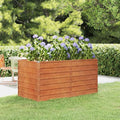 Large Corten Steel Garden Raised Bed Rustic &amp Modern Farmhouse Design Outdoor Planter Box Metal Raised Planter Bed for Vegetables Flowers 63x31.5x30.3 Brown-363