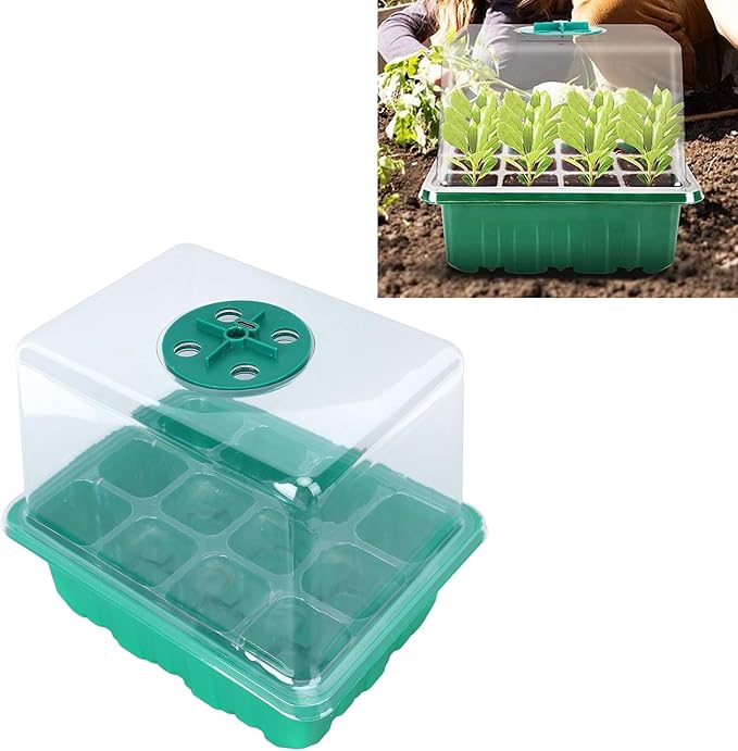 Plant Starter Kit with 5 - Level Full Grow Light USB Powered Transparent PET Tray - Adjustable Brightness and Timing for Indoor Seedling Growth and Home Gardeners