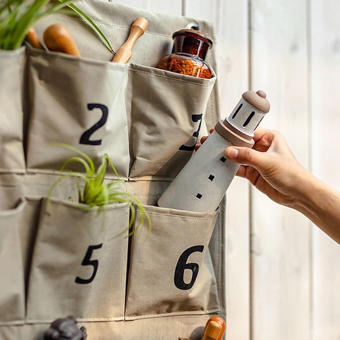 Garden Tool Storage Bag Hanging Wall Canvas Garden Organizer with 12 Pockets Large Organizer Bag