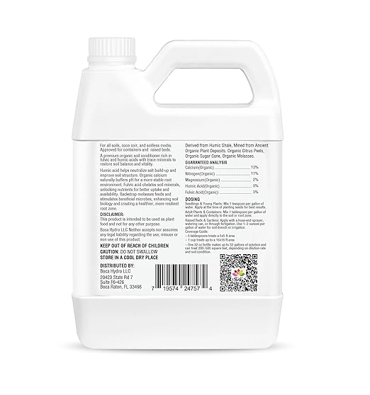 Ancient Earth Organic Liquid Humic Acid + Fulvic Acid Soil Conditioner Root Booster Root Enhancer (1 Gal)