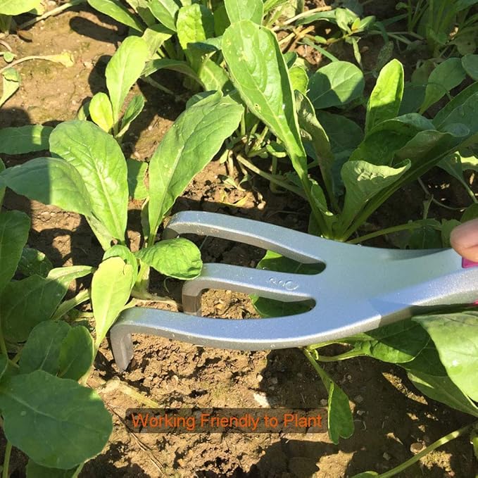 Garden Tool Set 3PC Bend Proof Gardening Tool Kits (Soil Scooper Garden Trowel Cultivator Hand Rake) One-Piece Aluminum Garden Gift Pink