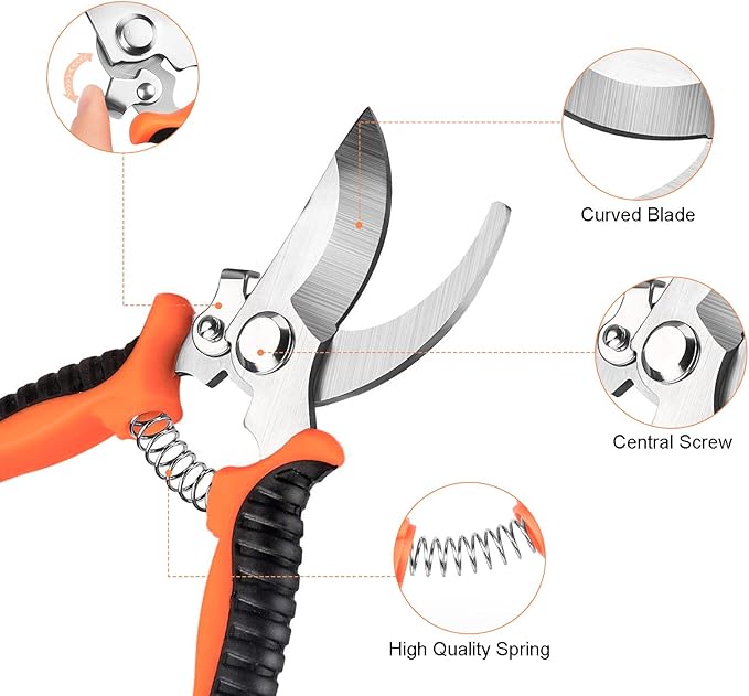 Upgrage Garden Grafting Tools 2 in 1 Garden Pruning Tools Including Grafting Knife Pruning Shears Replacement Blades Grafting Tapes and Labels for Plant Branch Fruit Tree Cutting Pruner Tool Kits