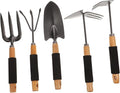 5-Piece Garden Tool Set Shovel Rake Fork Trowel Outdoor Planting Tools for Gardening