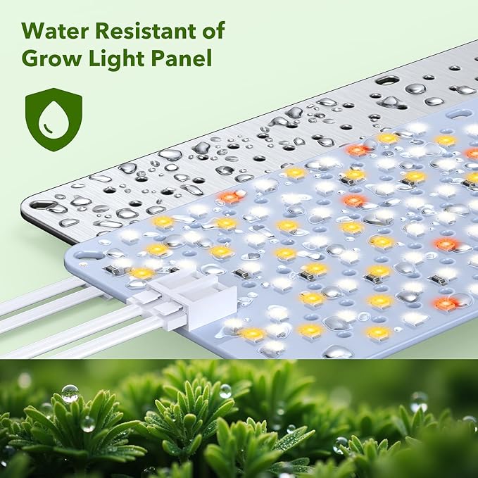 Full Spectrum 768 LEDs Grow Lights Plant Grow Lights for Indoor Plants with Daisy Chain Function Sunlike Spectrum4/8/12/16/20H Timer for Seed Starting(Pack4)