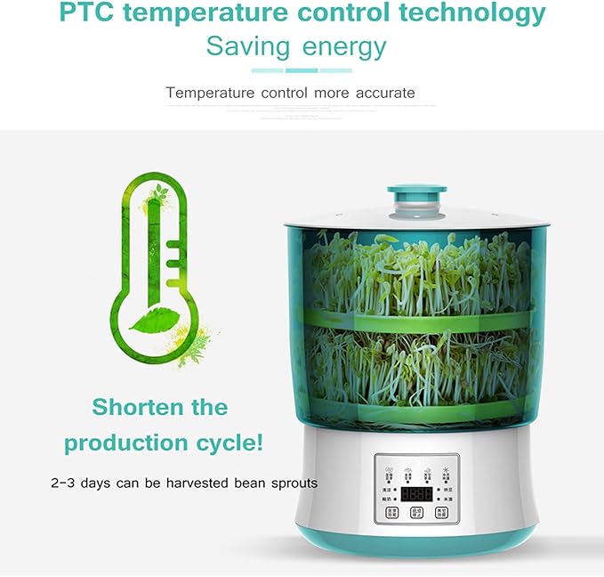 Automatic Bean Sprout Machine Constant Temperature Seed Germination Kit with Digital Display for Make Natto