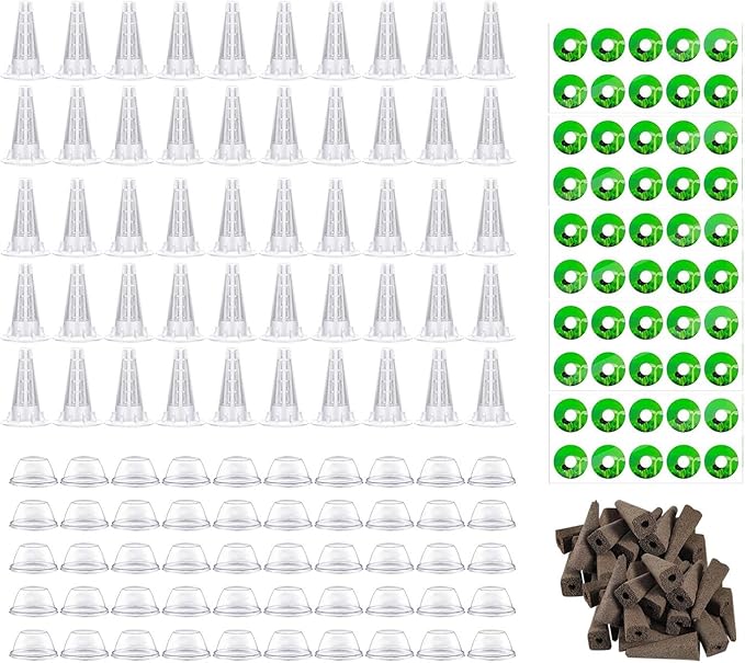 Hydroponic Growing Set Plant Growing Containers Stickers Garden DIY for Lettuce Fruits Hydroponic Growing System 50 Piece