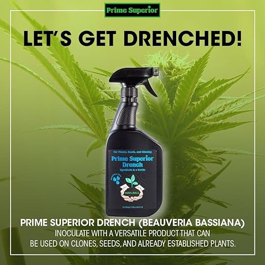 Drench Spray (15 fl.oz) – Plant inoculant &amp Growth Stimulant. Safe for Family Pets &amp Environment. Organic Compliant for Vegetable Gardens lawns &amp House Plants. Indoor &amp Outdoor use.