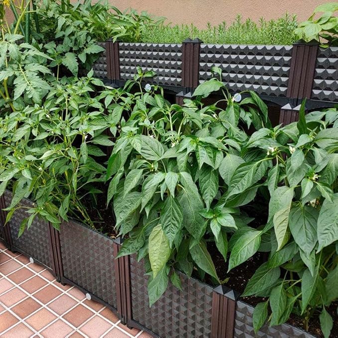 YSUEFIJO Outdoor Elevated Garden Bed Planter Raised Beds for Vegetables Planter Box Plastic Rectangle Raised Garden Bed Tall for Vegetables Fruits Flowers Herbs Succulents