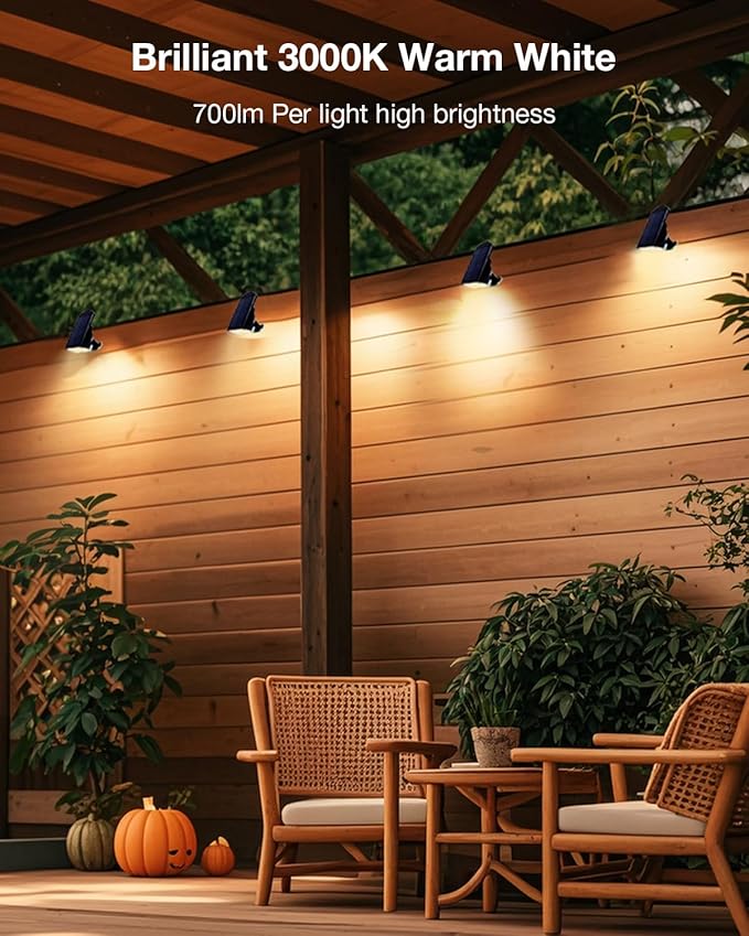 Solar Power Spotlight Outdoor Waterproof Landscape LED Accent Lighting for Yard Tree Plants Walls Path Garden Statues Adjustable BrightnessDusk to Dawn Long Lasting 4 Pack Warm White
