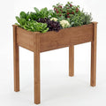 NEWBULIG Raised Garden Bed with Legs 34x18x30inElevated Wood Planter Box Stand for Outdoors Garden Balcony Courtyard Natural Wood 400 Pound Capacity for Planting Herbs Flowers Vegetables Brown