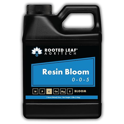 Resin Bloom - Carbon and Potassium Based Flower Booster Fertilizer for Flowering Plants 100% Nitrate Free with Unique Forms of Organic Acid to Drive Secondary Metabolism - Quart