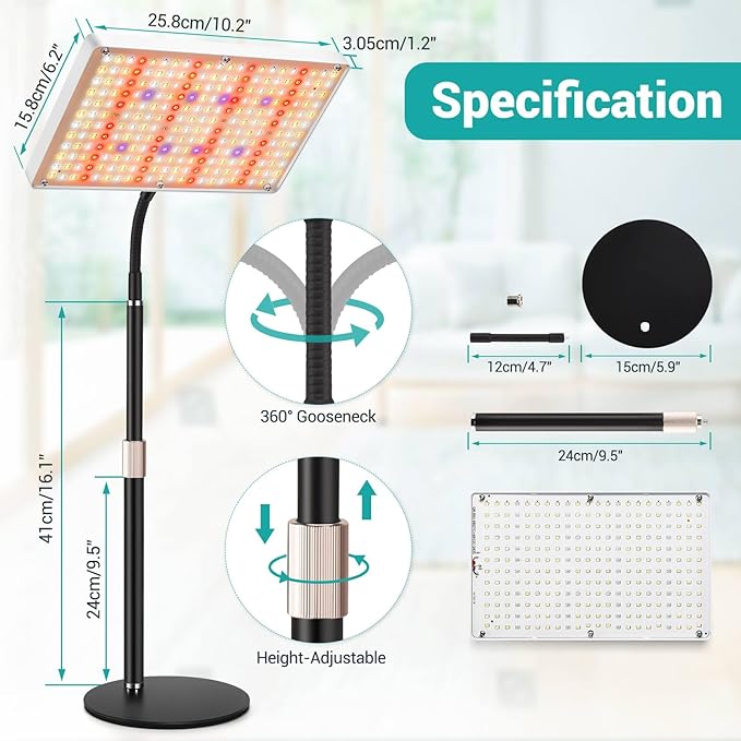 DragonLight Upgrade Desk LED Grow Lights Full Spectrum Dimmable Grow Light with Remote Control for Greenhouse and Indoor Plant Veg and Flower Growing [Tabletop]