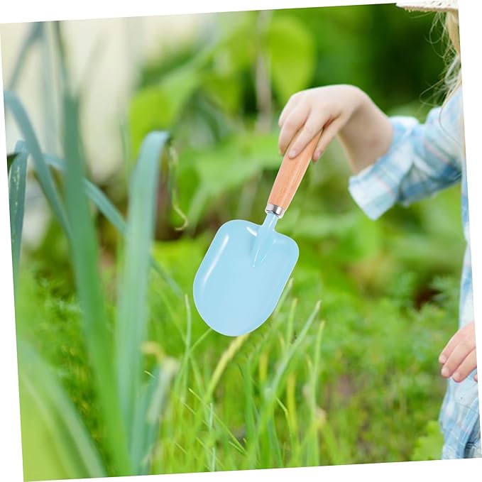 Garden Tool Set with Shovel Small Rake Watering Pot Wooden Handles for Outdoor Planting Soil Digging Weeding Transplanting Play