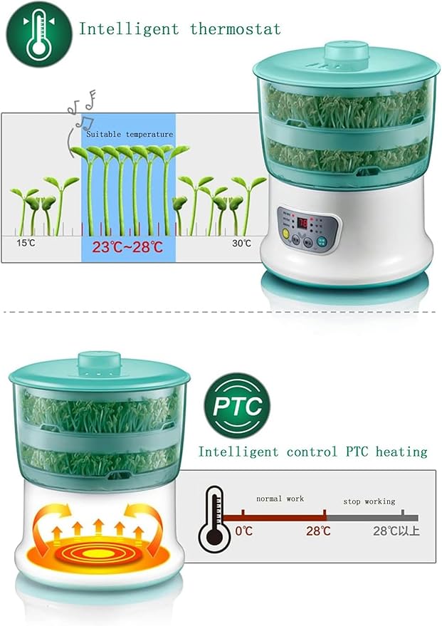 Bean Sprouts Machine Fully Automatic Seed Sprouting Kit Small Smart Large-Capacity Yellow Mung Bean Sprouts Cultivating and Planting Machine for Household-1/