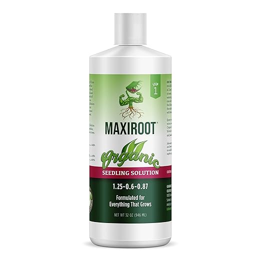 Organic Seedling Solution Liquid Fertilizer for Seedlings Cuttings &amp Clones – Natural Seaweed &amp Fish-Based Plant Food for Strong Root Growth. 32 oz