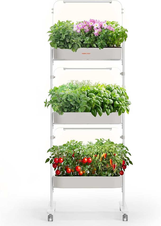 SUNCOZE 3-Tier Hydroponics Growing System Kit with 36 Pods – Full Spectrum Grow Lights Hydroponic System Equipped with Smart Controller Indoor Herb Garden Kit for Vegetables Herbs Fruits&ampFlowe