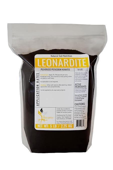 5 Lb Pulverized Leonardite Fertilizer Powder - Natural Unaltered Oxidized Lignite