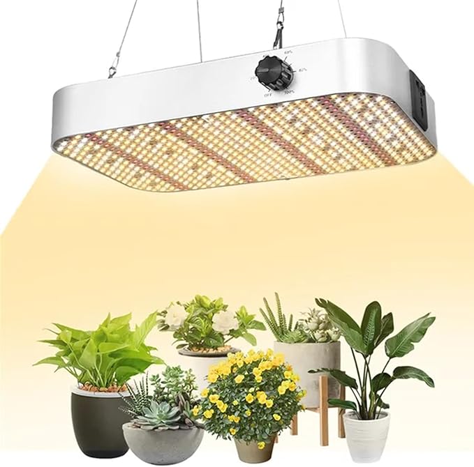 1000W LED Grow Light Dimmable Full Spectrum Plant Light 3 Lighting Modes Grow Lights for Indoor Plants Seed Starting Seedlings Vegetable for 2x2/3x3 Grow TentWhite
