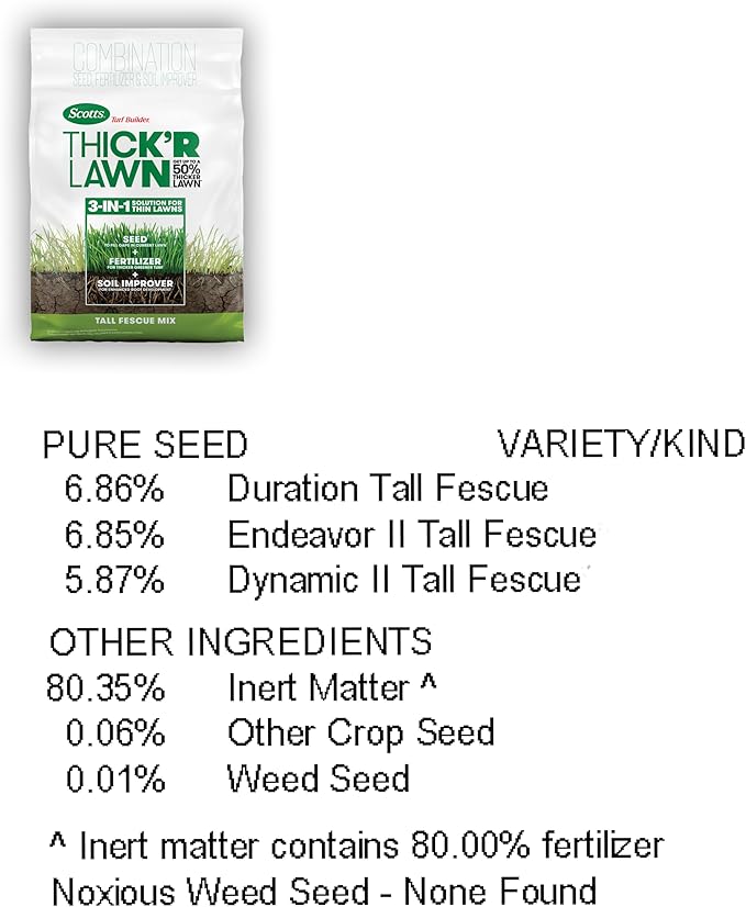 Scotts Turf Builder THICK'R LAWN and EZ Seed Patch &amp Repair for Tall Fescue Grass Seed Fertilizer and Soil Improver Bundle