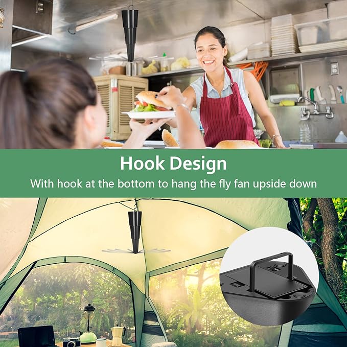 Fly Fans for Tables 4 Pack - Portable Automatic Picnic Table Food Repellent Fans Spinner for Restaurant Party Home
