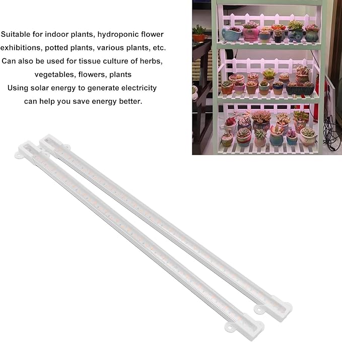 POCREATION Solar Grow Light 10W Double Sided Solar Panel LED Plant Lighting for Indoor and Outdoor Vegetables and Flowers (20w)