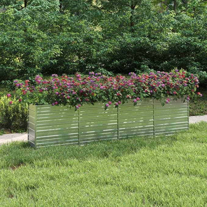Garden Raised Bed Silver Galvanized Steel Large Garden Raised Bed Gardening Pots &amp Planters 316891
