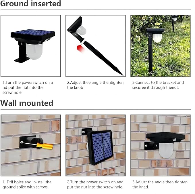 S NMT Super Bright Outdoor Solar Garden Lights Motion Sensor Pathway Light Landscape Lighting for Yard IP65 Waterproof Solar Powered Porch Lights Walkway Lawn Patio Garden Decor