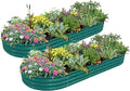 2 Pack 8x3x1FT Galvanized Raised Garden Bed Large Metal Planter Box Kit Elevated Raised Garden Planters for Outdoor Plants Green