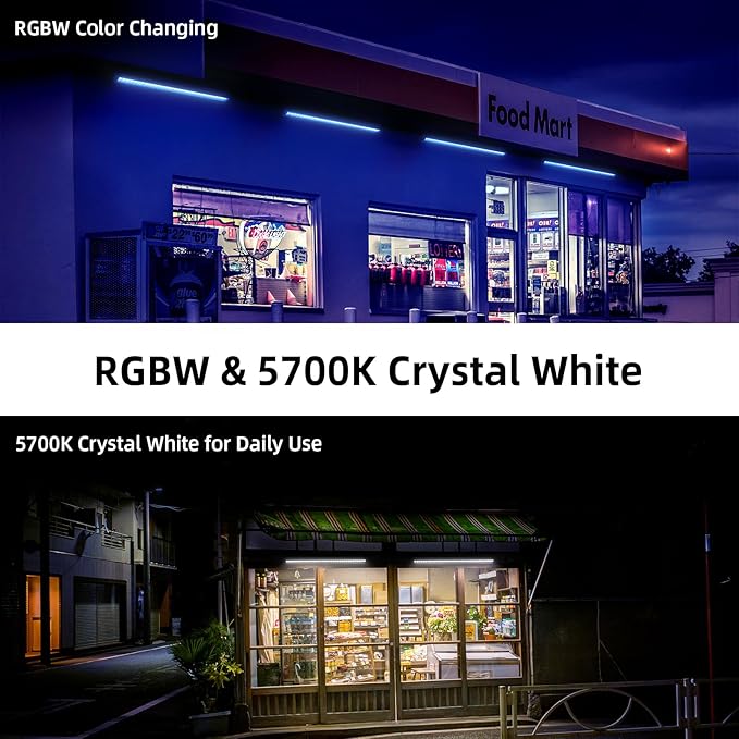 LED Wall Washer Light with RF Remote 144W Color Changing Linear Wall Light Bar 120V Waterproof Dimmable RGBW Landscape Spotlights for Outdoor &amp Indoor Lighting Projects