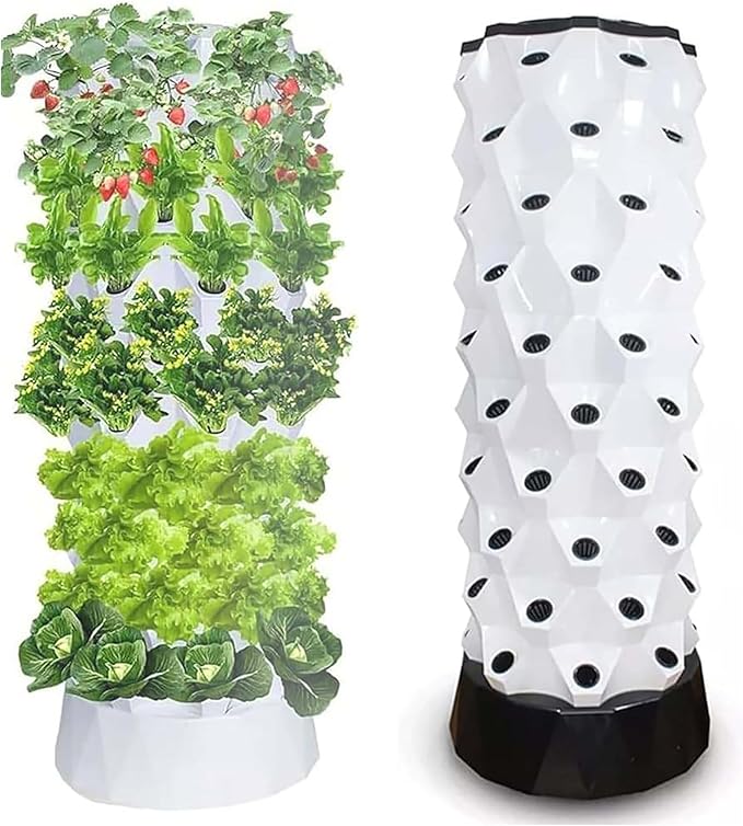 Hydroponics Growing System Hydroponics Growing Sys Hydroponic Kit Gardening Sys Vertical Tower with Hydrating Pump Timer Hydroponic Aeroponic Tower