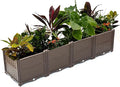 Anwick Raised Garden Bed Set of 4 Planter Raised Beds Kits with 8 Drain Holes Planter Boxes Outdoor for Climbing Vegetables Flowers LawnEasy Assembly 62.8x15.7x14.6